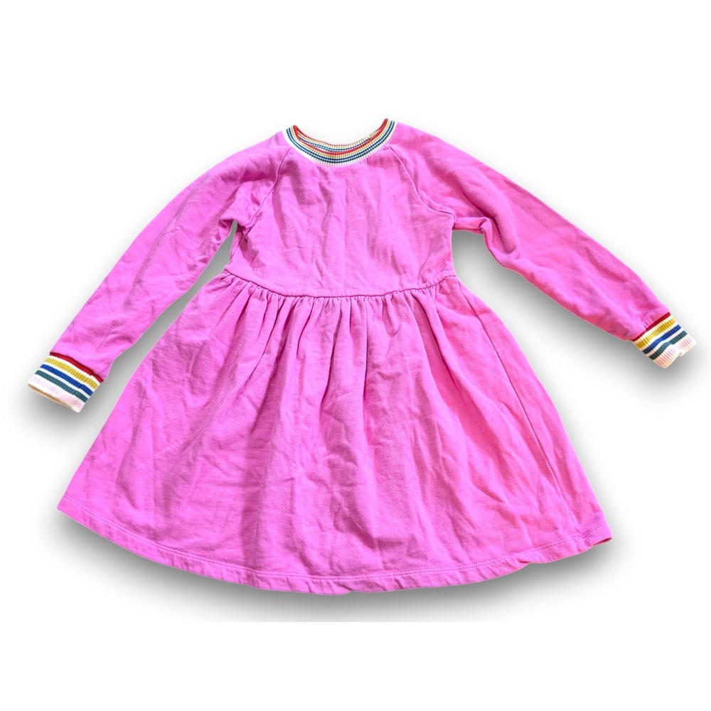 Hanna Andersson Long Sleeve Pink Knit Jersey Twirl Dress Girls 120 US 6-7
